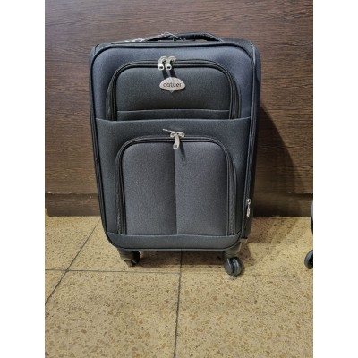 Valija Dattier Cabina Negro Tela C/fuelle, Bolsillos Frontales 20"