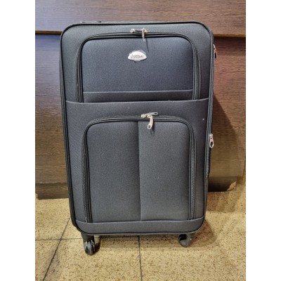 Valija Dattier Grande Negro Tela C/fuelle, Bolsillos Frontales 28"