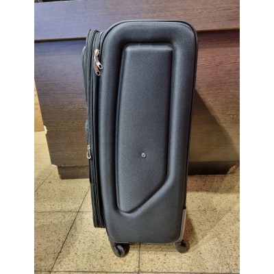 Valija Dattier Grande Negro Tela C/fuelle, Bolsillos Frontales 28"