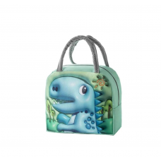 Lunchera Térmica Crystal Rock Infantil Dinosaurio Verde Agua