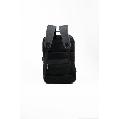 Mochila Elf - Portanotebook Puerto Usb Con Bolsillo Seguridad Gris