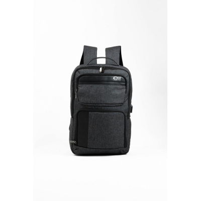 Mochila Elf - Portanotebook Puerto Usb Con Bolsillo Seguridad Gris