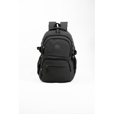 Mochila Elf - Ultraliviana Portanotebook Bolsillos Laterales Frontales Y Trasero Gris