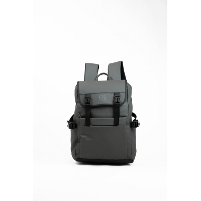 Mochila Elf - Portanotebook Con Solapa Bolsillo Frontal Engomado Gris