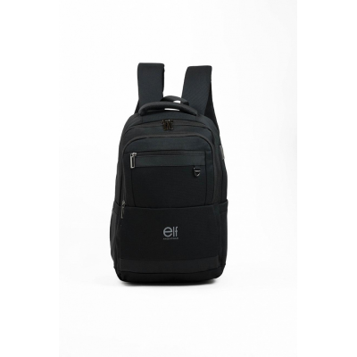 Mochila Elf -  Portanotebook Expandible Puerto Usb Negro