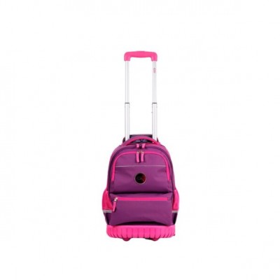Mochila Elf Infantil - Impermeable Con Bolsillos Laterales Con Carro Lila