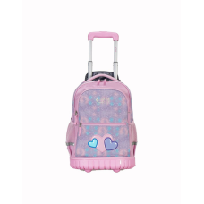 Mochila Elf Con Carro Escolar Infantil Corazones Rosa