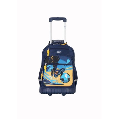 Mochila Elf Con Carro Escolar Infantil Fútbol Azul