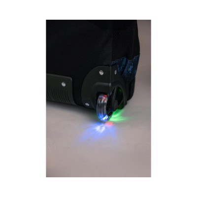 Mochila Elf Con Carro Y Luz Escolar Infantil Gamer Azul