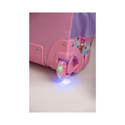 Mochila Elf Con Carro Y Luz Escolar Infantil Flor Rosa