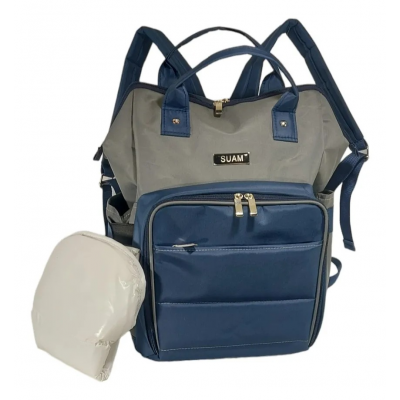 Mochila Maternal Microfibra Suam Azul