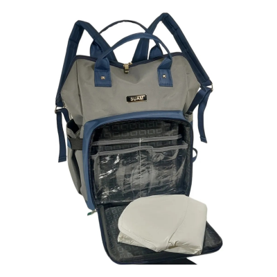 Mochila Maternal Microfibra Suam Azul