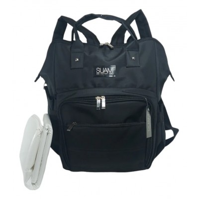 Mochila Maternal Microfibra Suam Negro