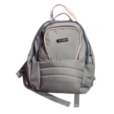 Mochila Maternal Suam - Cambiador Porta Mamadera Térmico Microfibra Gris