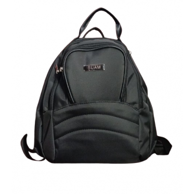 Mochila Maternal Suam - Cambiador Porta Mamadera Térmico Microfibra Negro
