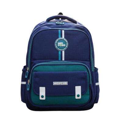 Mochila Midford Colegial Portanotebook  Azul Y Verde