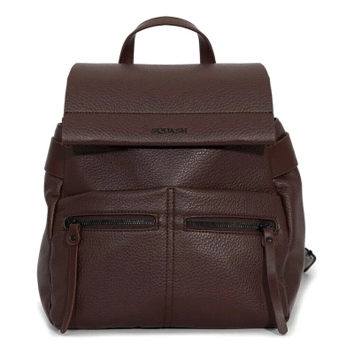 Mochila Con Tapa Squash Marrón 