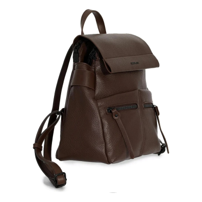 Mochila Con Tapa Squash Marrón 