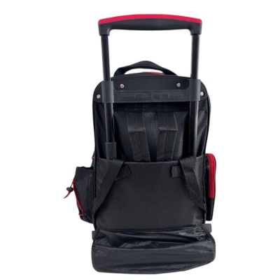 Mochila Carro Infantil Fútbol 18" Negro Y Rojo