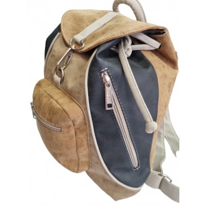 Mochila Kif Kif Combinada Negro Y Beige