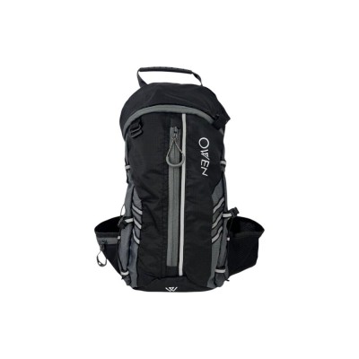 Mochila Deportiva Running Owen Negro Con Cierre Gris