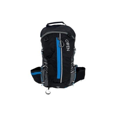 Mochila Deportiva Running Owen Negro Con Cierre Celeste