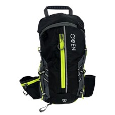 Mochila Deportiva Running Owen Negro Con Cierre Verde