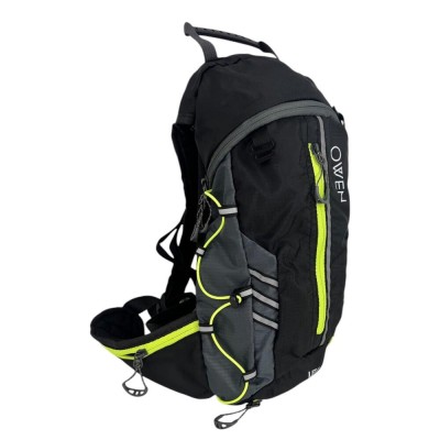 Mochila Deportiva Running Owen Negro Con Cierre Verde