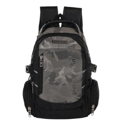 Mochila Pierre Cardin Usb Camuflada Gris