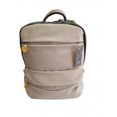 Mochila That Bag Smile Doble Bolsillo Frontal Beige