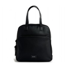Mochila Cartera Dama Squash Pu Graneado Negro