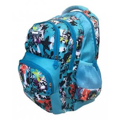 Mochila Owen Infantil - Escolar Con Cierre Bolsillos Frontales Y Laterales Celeste