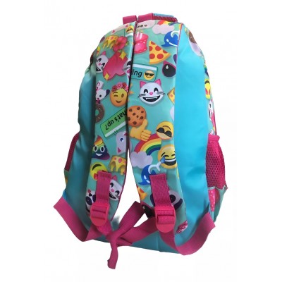 Mochila Owen Infantil - Escolar Con Cierre Bolsillos Frontales Y Laterales Emojis Verde