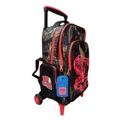 Mochila Owen Infantil - Dinosaurio Con Carro Rojo