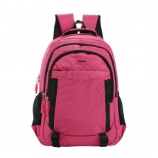 Mochila Urbana Owen - Bolsillos Laterales 4 Cierres 18" Rosa