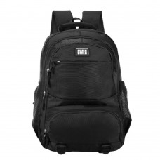 Mochila Owen - Bolsillos Al Frente Y Laterales 4 Cierres 18"  Negro