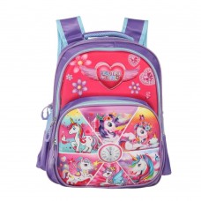 Mochila Owen - Infantil Unicornio Reloj Violeta 18"