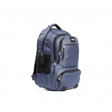 Mochila Owen - Bolsillos Al Frente Y Laterales 4 Cierres 18" Azul