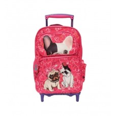 Mochila Owen Infantil - Perrito Con Carro Rosa