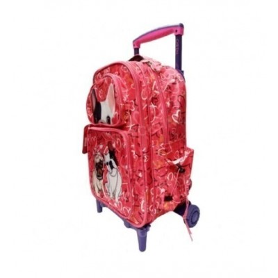 Mochila Owen Infantil - Perrito Con Carro Rosa