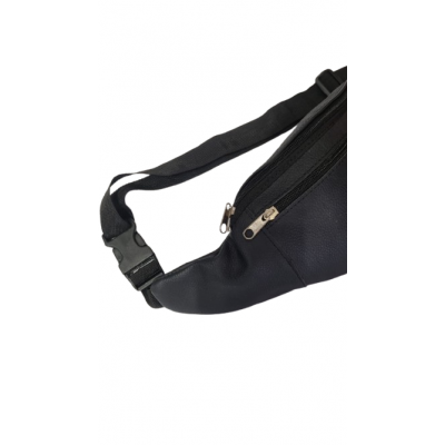 Riñonera De Cuero Hombre Urbana Negro