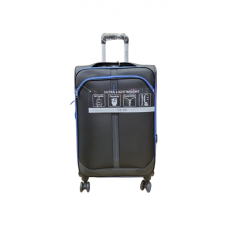 Valija Squash Mediana Tela Ruedas 360 Ultraliviana Negro 24"