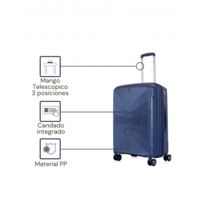 Valija Squash Carry On Polipropileno 20" Azul