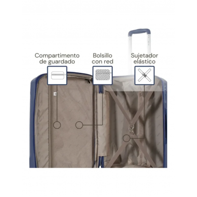 Valija Squash Carry On Polipropileno 20" Azul