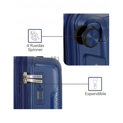 Valija Squash Carry On Polipropileno 20" Azul