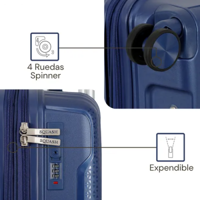 Valija Squash Mediana Polipropileno 24" Azul Valija Squash Mediana Polipropileno 24" Azul