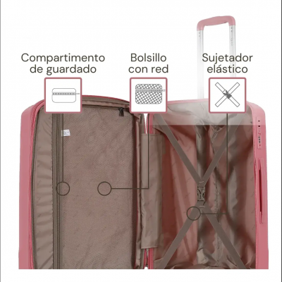 Valija Squash Carry On Polipropileno 20" Rosa
