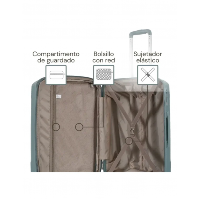 Valija Squash Carry On Polipropileno 20" Verde