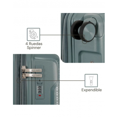 Valija Squash Carry On Polipropileno 20" Verde