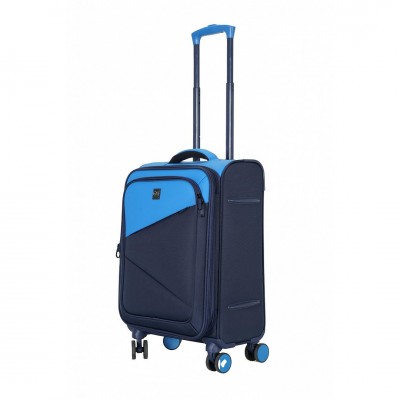 Valija Elf Ruedas Dobles Giratorias Azul Con Celeste 20"